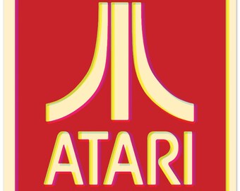 Atari-logoposter jaren 1970 - Retro arcade Art Print | Vintage gamercadeau | Nostalgische wanddecoratie