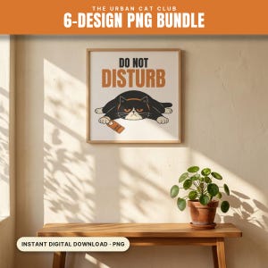 Leave Me Alone Cat PNG Bundle, Funny Antisocial Cat Sublimation, Introvert Coworker Gift