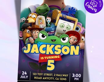 Toy Story 5 Birthday Invitation, Editable Toy Story Birthday Invite Digital Toy Story Invitation Digital Download Toy Story Theme Invite
