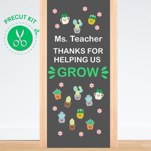 THANKS SUCCULENT - Teacher's Appreciation, Precut Door Decoration, Classroom, Bulletin Board Kit