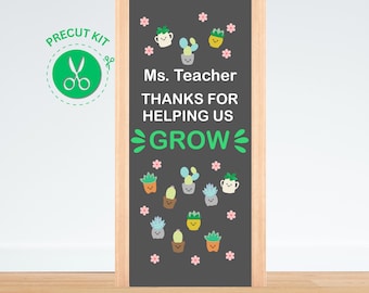 THANKS SUCCULENT - Teacher's Appreciation, Precut Door Decoration, Classroom, Bulletin Board Kit