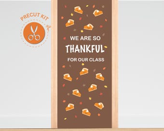 THANKSGIVING PIES - Precut Door Decoration, Thanksgiving, Pies, Slices, Pumpkin, Classroom, Bulletin Board Kit