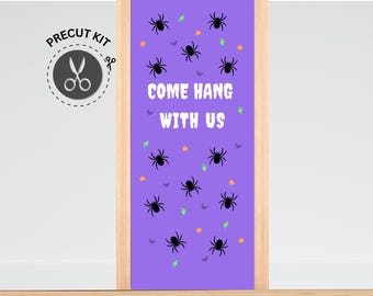HALLOWEEN SPIDERS - Precut Door Decoration, Spooky, Fall, October, Room, Grade, Classroom, Bulletin Board Kit