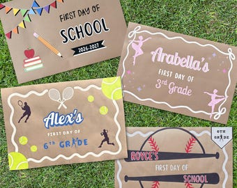 Custom Hand Painted Banner - FIRST DAY of SCHOOL