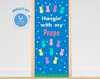 PEEPS Bunny - Precut Easter Door Decoration, Spring, April Classroom, Bulletin Board Kit, Rabbits, Candy, Marshmallows, Cute