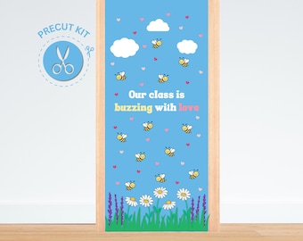 BEES BUZZING Valentines- Precut Door Decoration, Classroom, Bulletin Board Kit