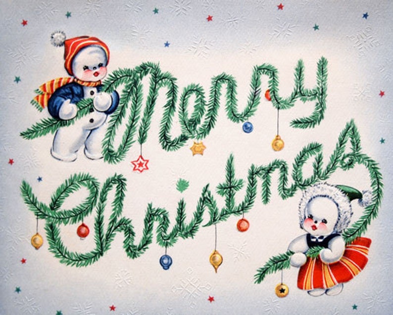 Printable 1940s Retro Christmas Card High Resolution Vintage Image Etsy Printable 1940s Retro Christmas Card High Resolution Vintage Image Etsy