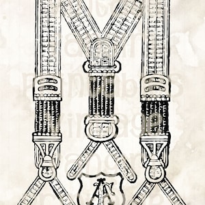 Old Fashioned Men&#39;s Suspenders Vintage Art - Digital JPGs & PNG High Res Image Download