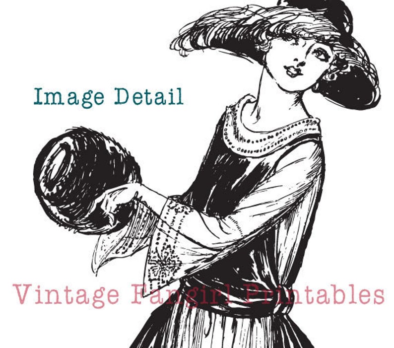 NEW Vintage Women's Fashion Sketches Clip Art Collection 100% Scalable Vector Art image 3