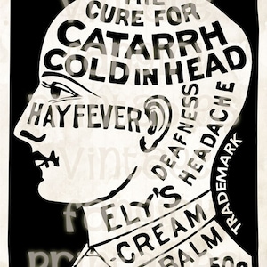 Bizarre Advertising Art, Snake Oil Head Typography - Digital JPGs & PNG High Res Image Download