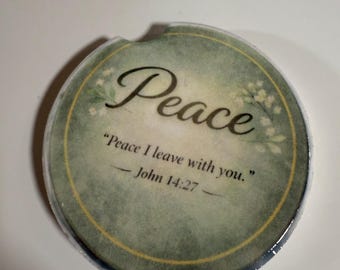Christian Car Coasters | Faith, Grace, Joy, Peace, Covered Bible Verses