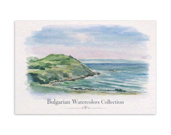 Collezione di acquerelli bulgari Cartolina standard / Capo Akra Costa marittima bulgara