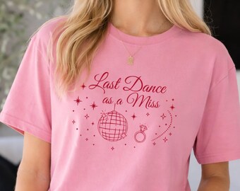 Koszulka "Ostatni taniec jako panna młoda", koszulka "Disco Bachelorette", koszulka "Retro Bride", koszulka "Przyszła panna młoda", koszulka "Disco Ball Comfort Colors", koszulka "Wesele"