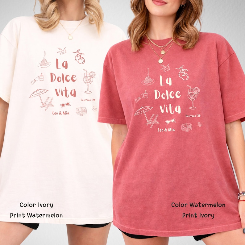 Personalized La Dolce Vita Shirt, Custom Name Italy Vacation Tee, Shirt for honeymoon, Couples Trip Shirt, Summer Travel Tee, Comfort Colors image 7