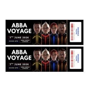Abba Voyage Tribute Show Personalised Memorabilia Souvenir Mock Concert Ticket