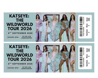 Katseye The Wildworld Tour Personalised Memorabilia Laminated Souvenir Mock Concert Ticket