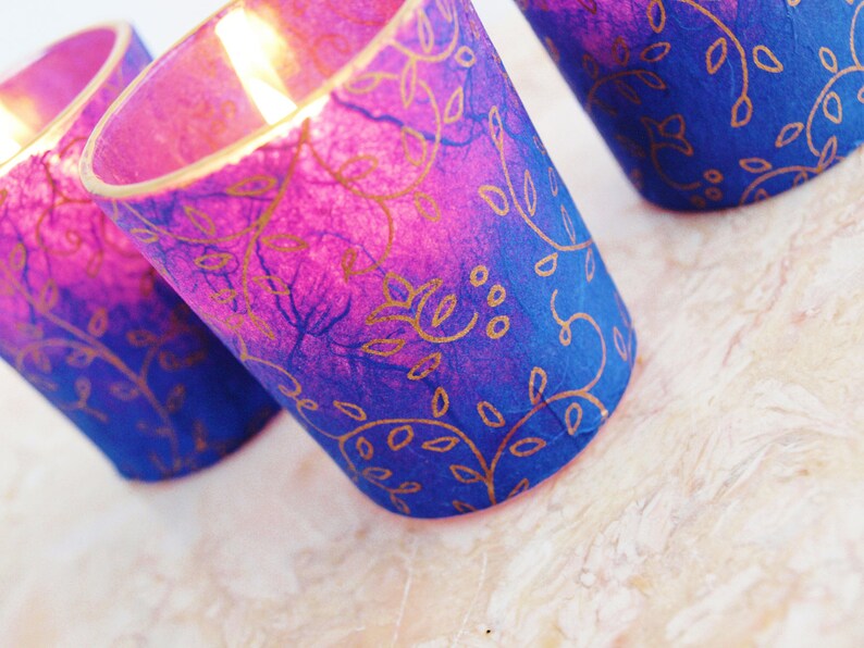 3 Purple Wedding Candles Lighting Candle Holders Votives Etsy