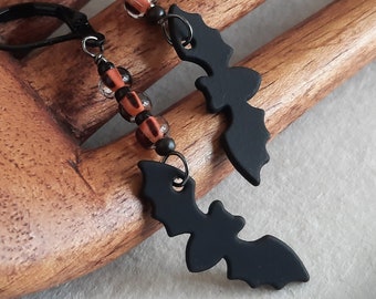 Black Bat Halloween Earrings