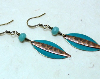 Teal & Copper Earrings