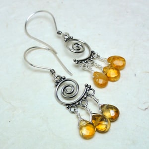 Citrine & Sterling Chandelier Earrings