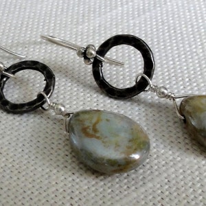 Green Luster Drop Earrings