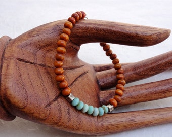 Beaded Bracelet - Wooden Mala Beaded Bracelet