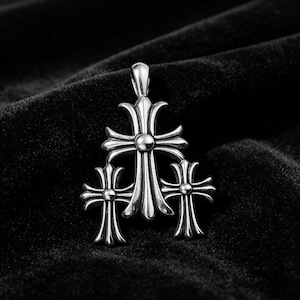 Chrome Hearts Triple Cross Pendant - Etsy
