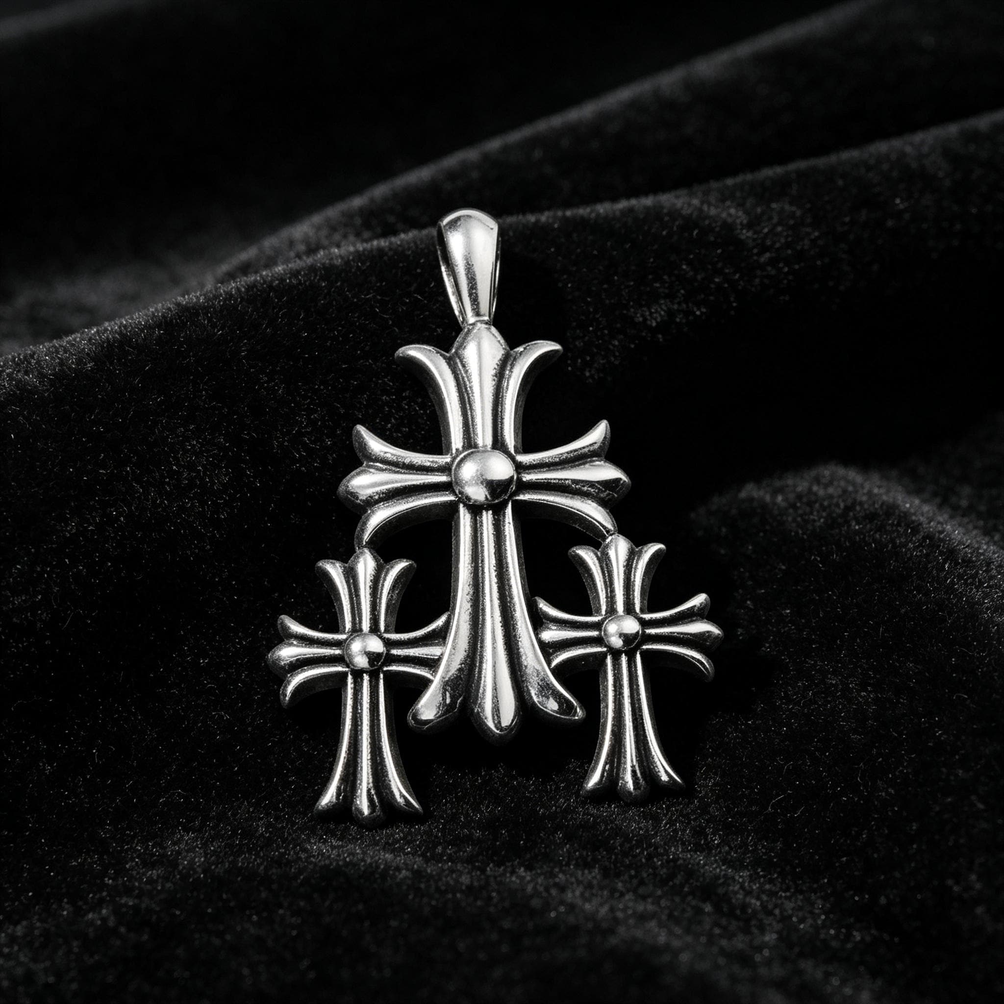 Chrome Hearts Triple Cross Necklace - Etsy
