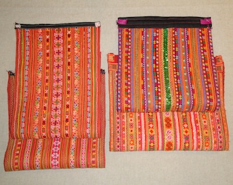 SPEDIZIONE dagli USA - Tessuto Hmong vintage - Tessuto Hilltribe ricamato usato - Forniture fai da te per borse - Vendita finale - Ciascuno VENDUTO separatamente