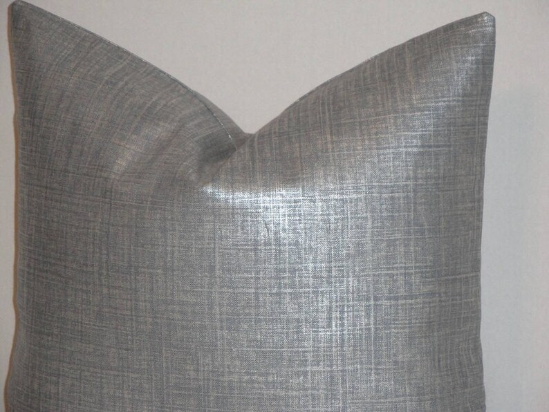 Grey Metallic Decorative Pillow Cover Double Sided Etsy