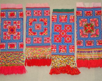 SHIP From USA - Preowned Hmong Textile - Hand Embroidered Hill Tribe textile - Each SOLD Separately