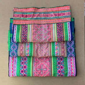 Ship From U.S.A. - Preowned Hmong Embroidered Textile - Wall decor - DIY supply - Hill Tribe decor - SOLD Individually