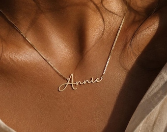 Personalized Name Necklace, Custom Box Chain Necklace, Dainty Name Jewelry, Birthday Gift for Her, Bridesmaid Gift, Christmas Gift