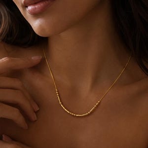 Anpassat Morsekod Namnhalsband Personligt Minimalistiskt Elegant Halsband Present Till Hennes Årsdag Födelsedag Brudtärnesmycken
