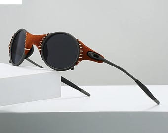 Polarized Steampunk Sunglasses UV400 – Vintage Round Geometric Glasses for Men & Women