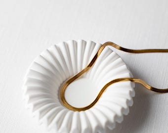 Textured Ripple Trinket Dish | Round Jewelry Catch All Tray | Minimalist Decor