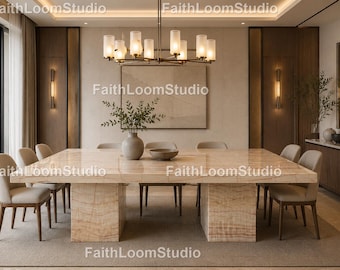 Luxury Brescia Marble Rectangle Dining Table, Modern Stone Dining Table Brescia Marble Dining Table, Luxury Rectangle Stone Table,