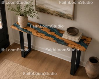 Luxury Teal Epoxy River Dining Table Live Edge Wood Rectangle Dining Table Handmade Ocean Blue Epoxy Dining Table Live Edge Wood River Table