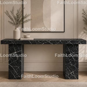Black Marble Console Table,Nero Marble Console Table, Nero Marble Console Table, Modern Black Marble Console Table, Luxury Marble  Table,