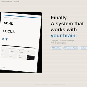 Adhd Checklist Bundle Printable | Adhd Planner PDF | Focus Kit Digital Download | ADHD Tools | Neurodivergent Planner | Productivity PDF