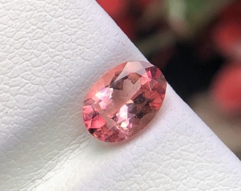Natural Tourmaline Gem of the Rainbow Fire, Reddish Color Loose Gemstone, Faceted Tourmaline, October Birthstone