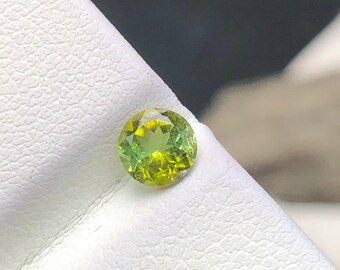 Natural Tourmaline Gem of the Rainbow Fire, Greenish Color Loose Gemstone, Faceted Tourmaline, October Birthstone