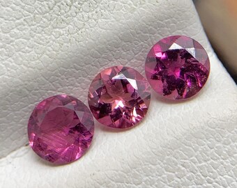 Natural Pink Tourmaline Round Gemstone Lot, October Birthstone (4.9-5.1 MM)