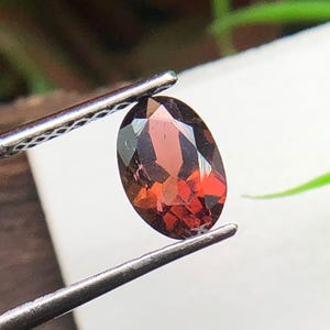 Natural Radish Garnet Gem Oval Cut | Loose Faceted Gemstone |January Birthstone (6x4.1x2.8 MM)