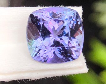 Natural Tanzanite Square Cushion Cut Bio Colour Loose Gemstone For Making Pandent