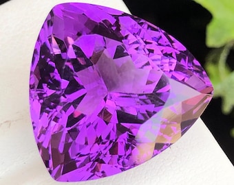 Natural Purple Amethyst Trillion Cut 21.30 Ct Loose Gemstone,