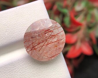 Natural Rutile Quartz Oval Gemstone,  Faceted Loose Stone