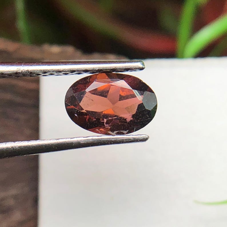 Natural Radish Garnet Gem Oval Cut | Loose Faceted Gemstone |January Birthstone (6x4.1x2.8 MM) image 4