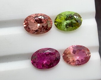 Natural Bio Color Tourmaline Oval Gemstones for Jewelry Making