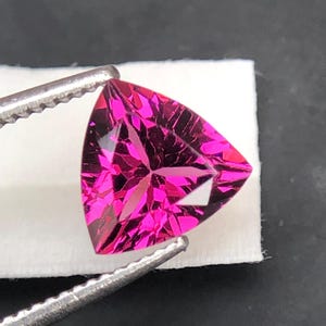 Natural Pink Garnet Trillion Gem | Triangle Cut Loose Gemstone | Faceted January Birthstone | (7.50 MM)
